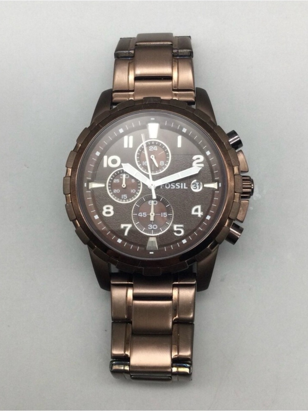Fossil Dean FS4645 Men’s 45mm chronograph date new battery 7” - Picture 1 of 12